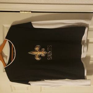 Saints ⚜🖤⚜ ladies XL tee /pullover